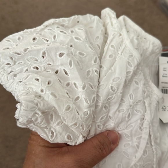 Provence smocked-waist midi dress in eyelet